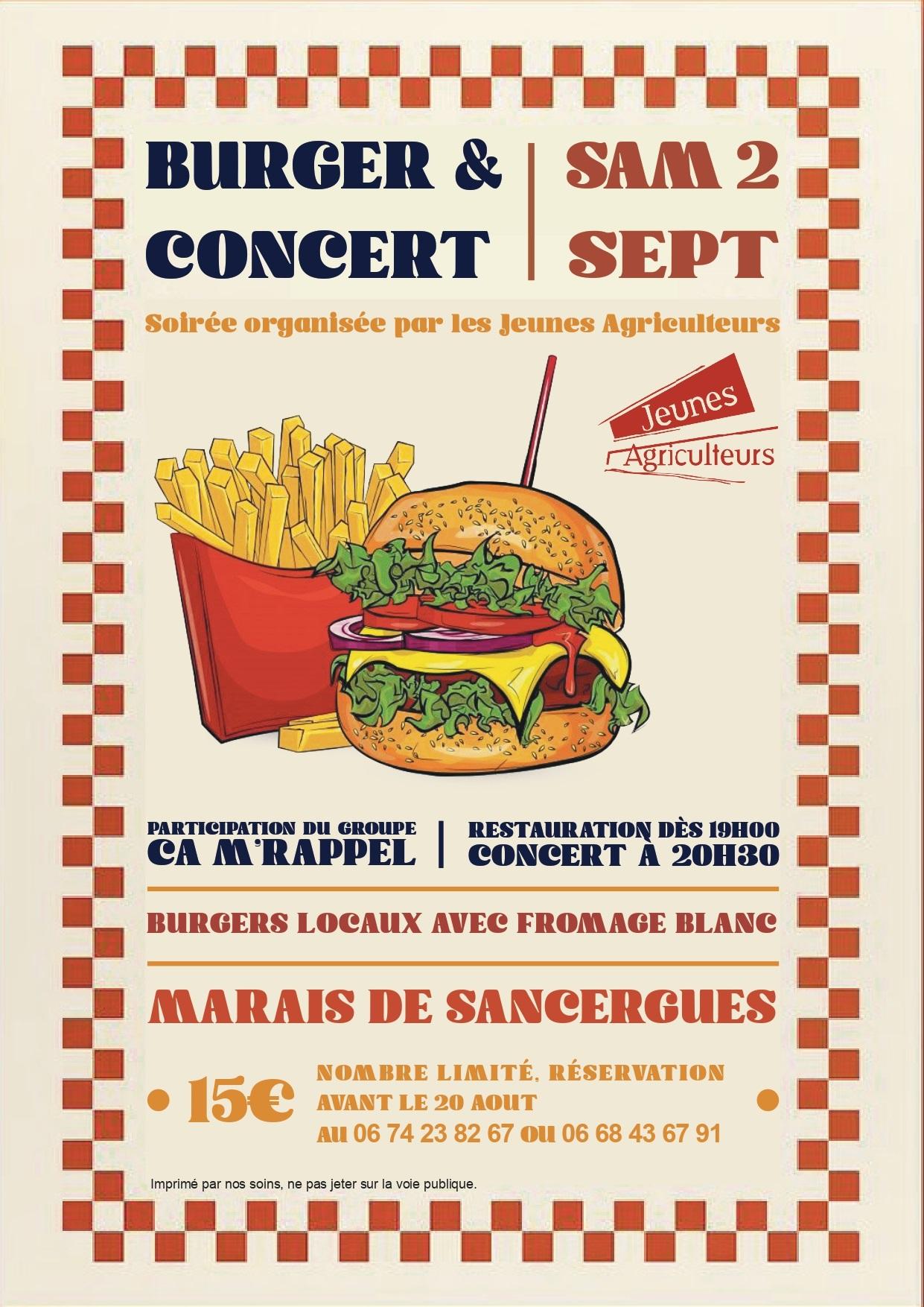 Affiche burger et concert
