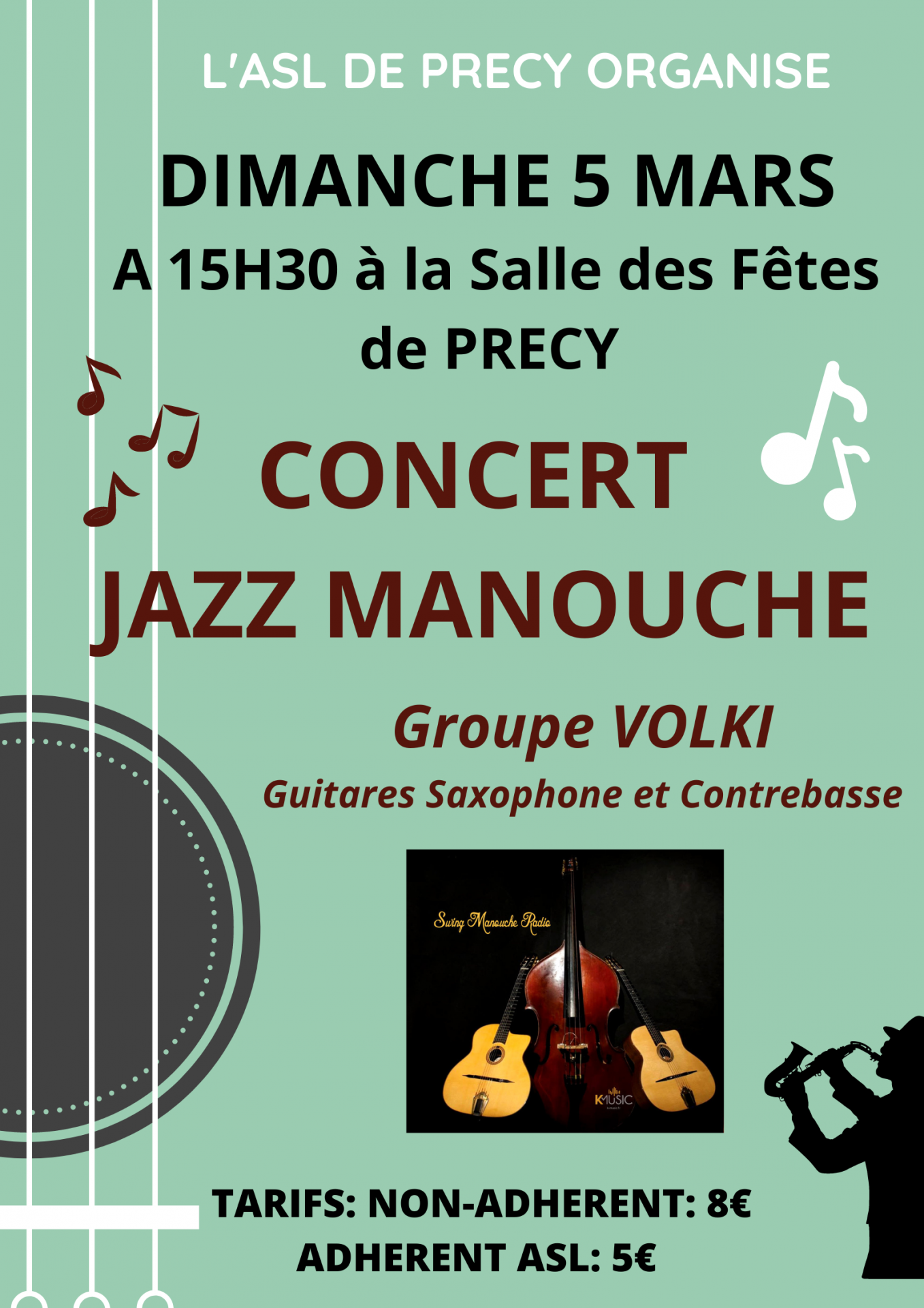 Affiche concert jazz mamouche