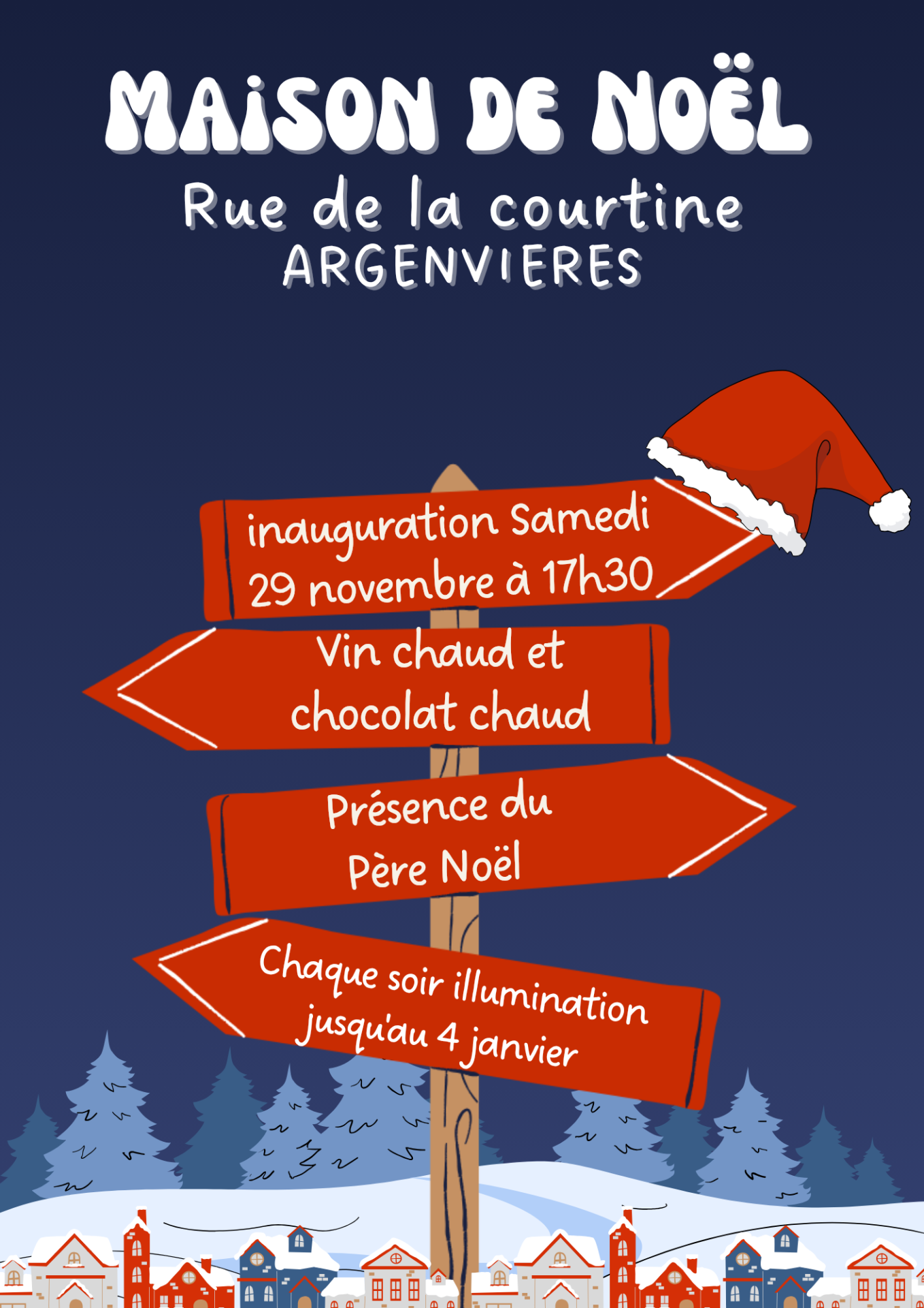 Affiche maison de noel